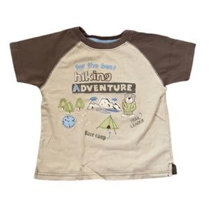 3T camping t shirt short sleeve baseball sleeve embroidered